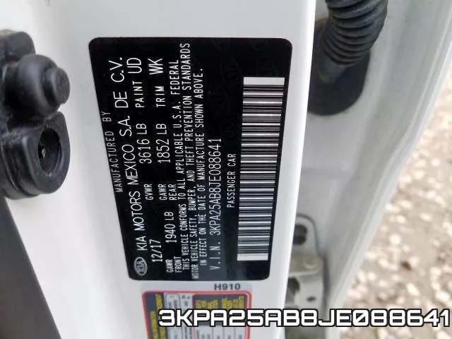 3KPA25AB8JE088641 фото 2