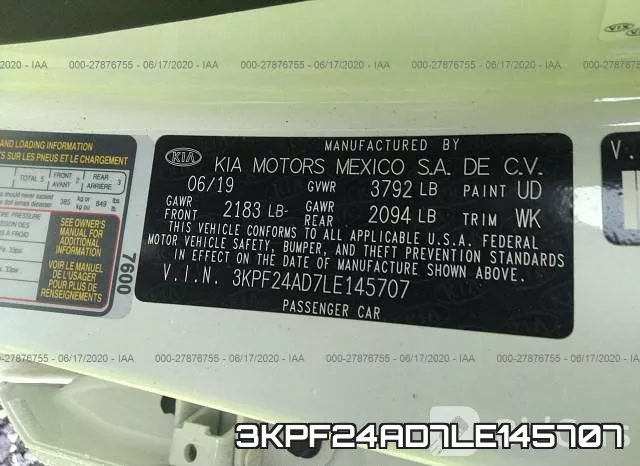 3KPF24AD7LE145707 фото 10