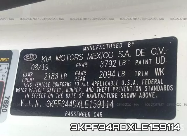 3KPF34ADXLE159114 фото 10