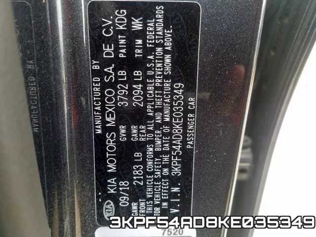 3KPF54AD8KE035349 фото 2