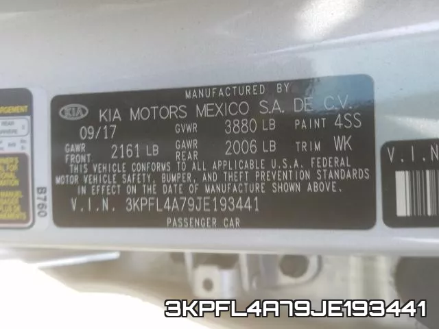 3KPFL4A79JE193441 фото 2