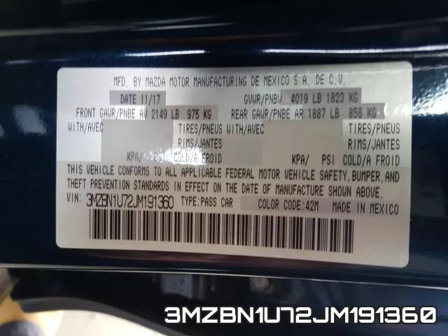 3MZBN1U72JM191360 фото 2