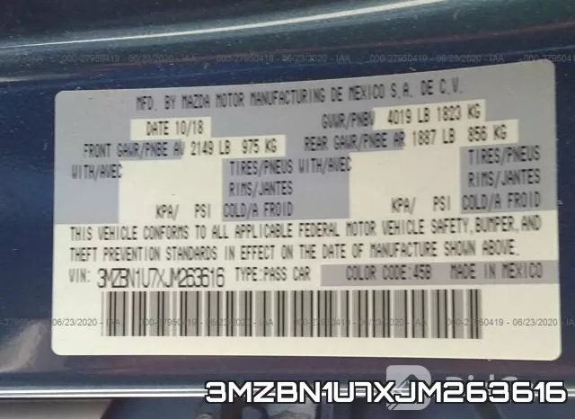 3MZBN1U7XJM263616 фото 10