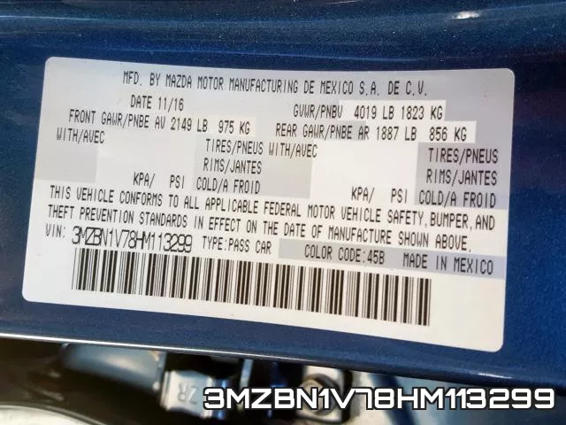 3MZBN1V78HM113299 фото 2