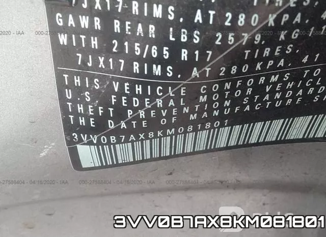 3VV0B7AX8KM081801 фото 10