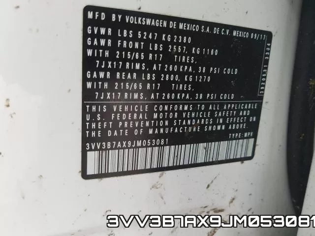 3VV3B7AX9JM053081 фото 2