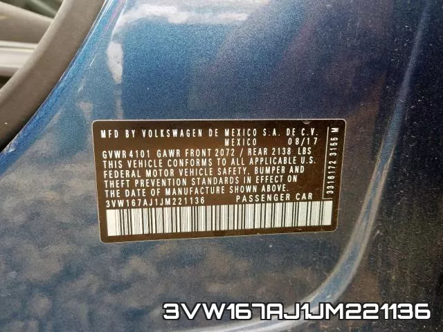 3VW167AJ1JM221136 фото 2