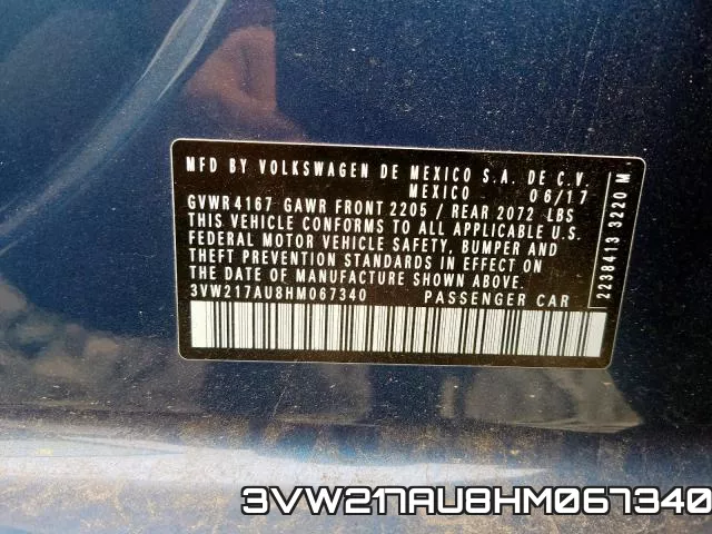 3VW217AU8HM067340 фото 2