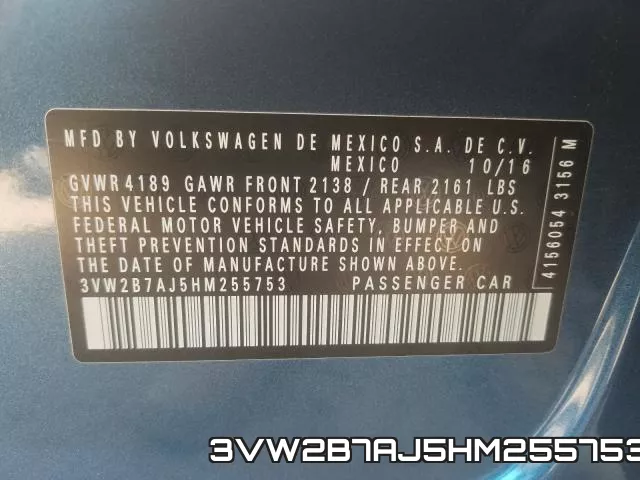 3VW2B7AJ5HM255753 фото 2