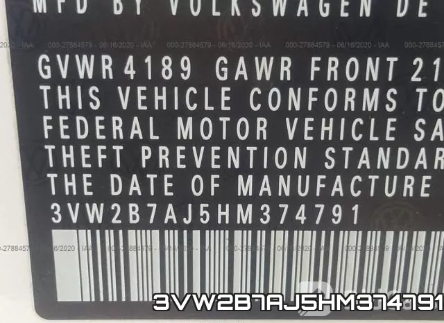 3VW2B7AJ5HM374791 фото 10