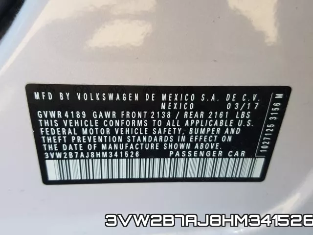 3VW2B7AJ8HM341526 фото 2