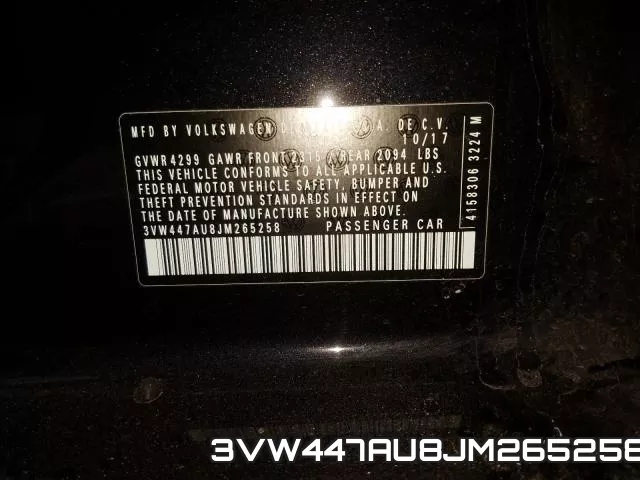 3VW447AU8JM265258 фото 2