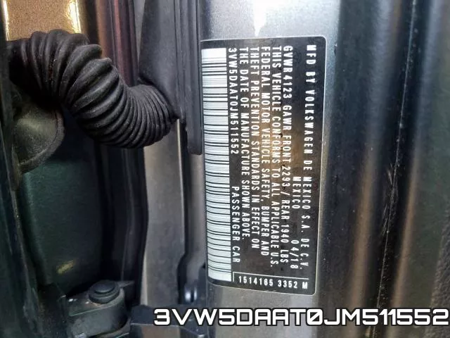 3VW5DAAT0JM511552 фото 2