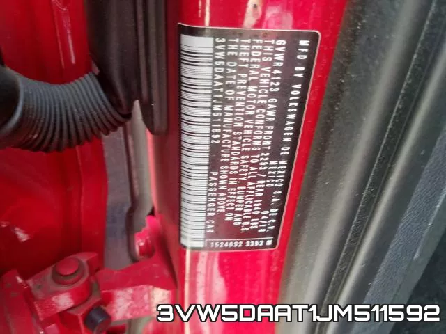 3VW5DAAT1JM511592 фото 2