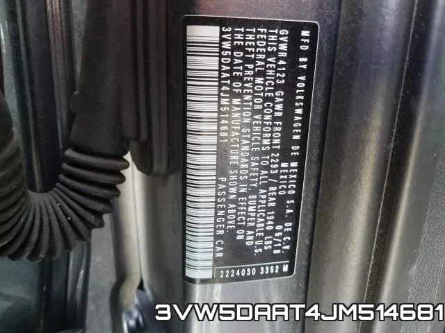 3VW5DAAT4JM514681 фото 2