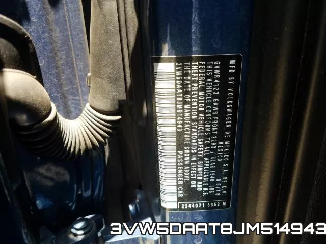 3VW5DAAT8JM514943 фото 2