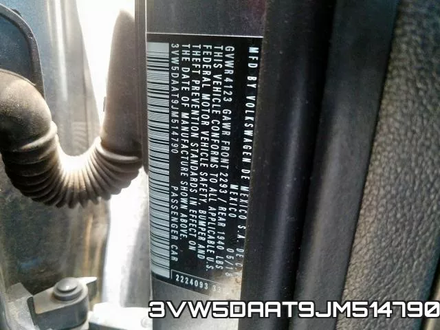 3VW5DAAT9JM514790 фото 2