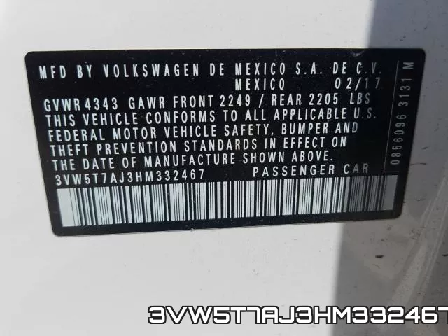 3VW5T7AJ3HM332467 фото 2