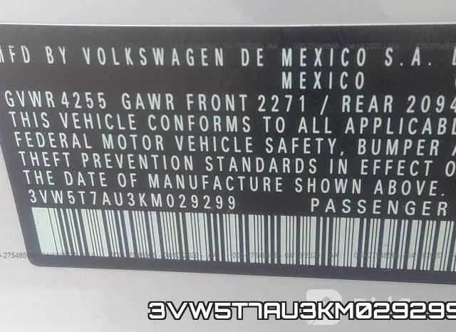 3VW5T7AU3KM029299 фото 10