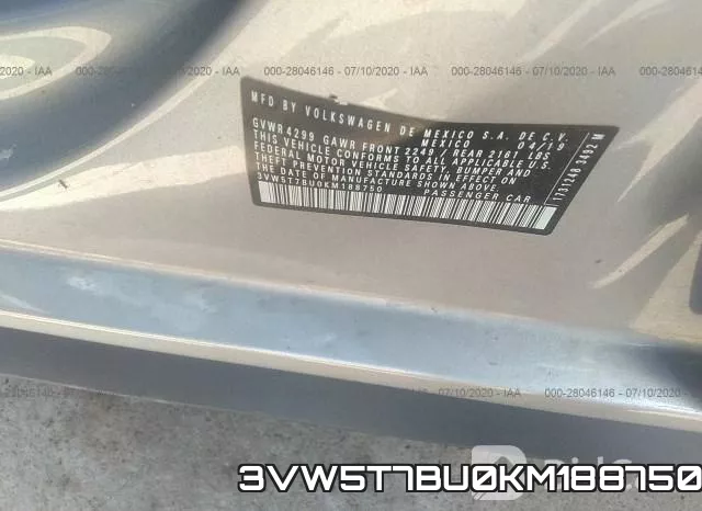 3VW5T7BU0KM188750 фото 10