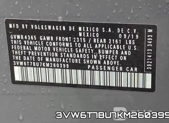 3VW6T7BU7KM260399 фото 10