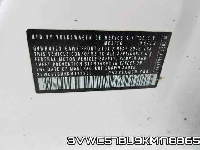 3VWC57BU9KM178865 фото 2
