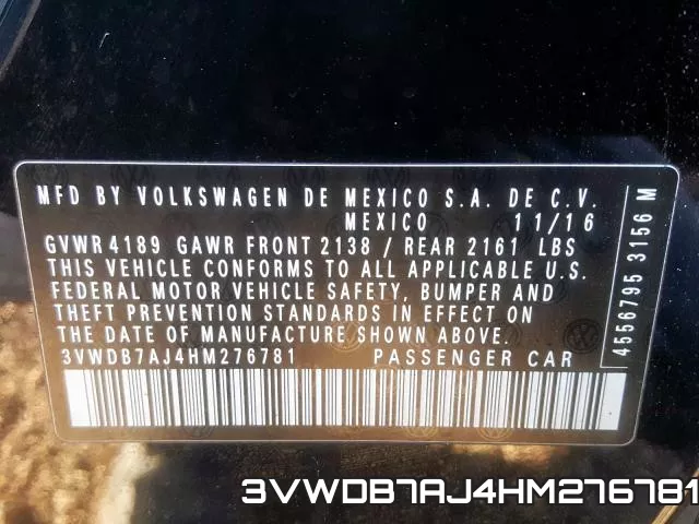 3VWDB7AJ4HM276781 фото 2