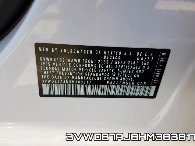 3VWDB7AJ8HM383817 фото 2
