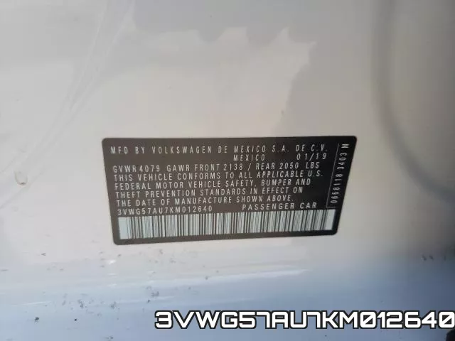 3VWG57AU7KM012640 фото 2