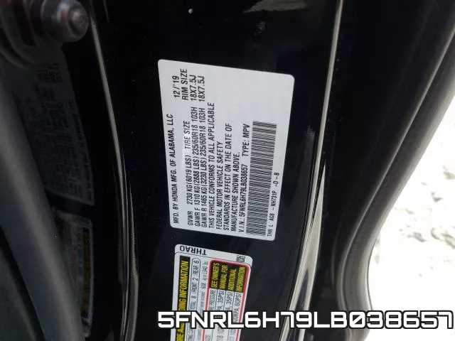 5FNRL6H79LB038657 фото 2