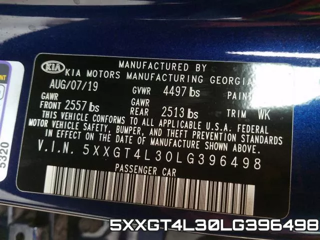 5XXGT4L30LG396498 фото 2