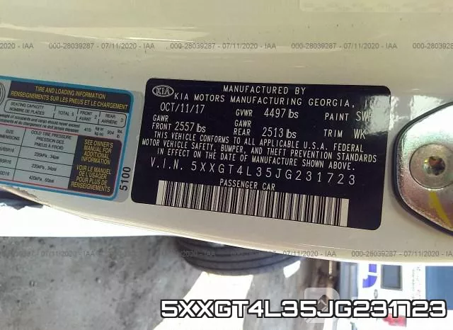 5XXGT4L35JG231723 фото 10