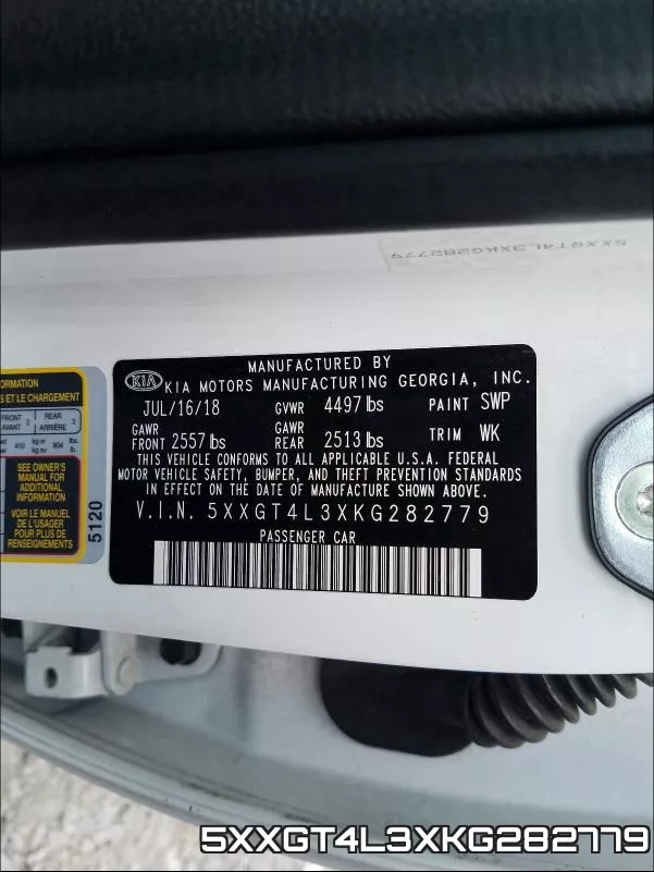 5XXGT4L3XKG282779 фото 2