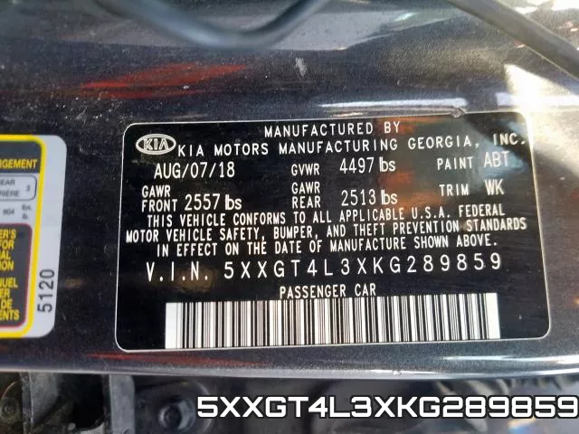 5XXGT4L3XKG289859 фото 2