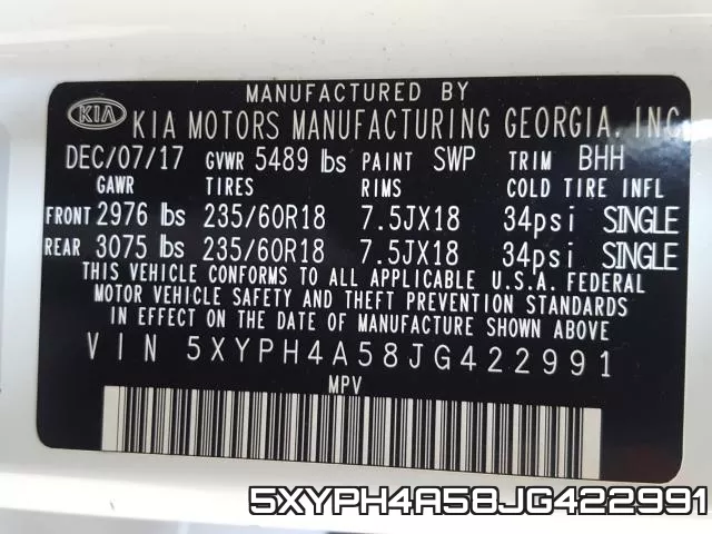 5XYPH4A58JG422991 фото 2