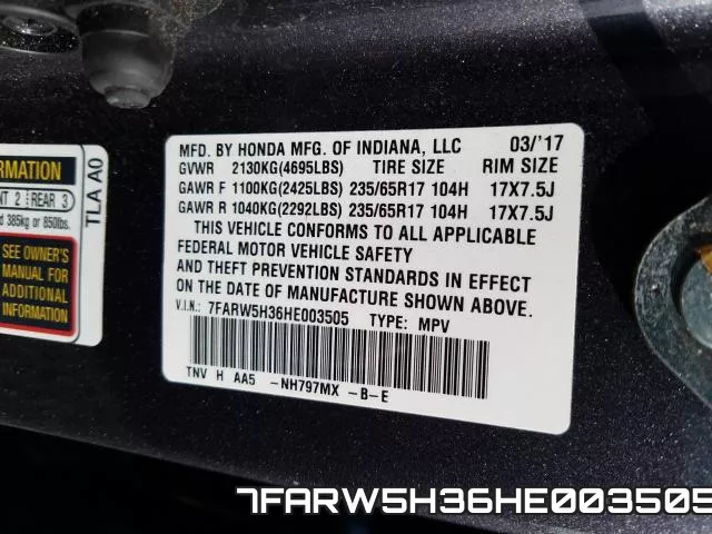 7FARW5H36HE003505 фото 2