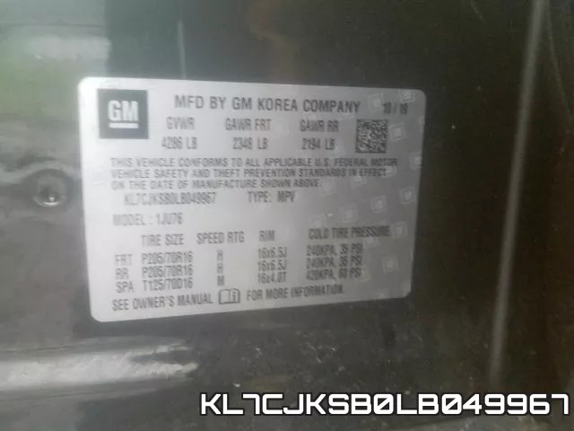 KL7CJKSB0LB049967 фото 2