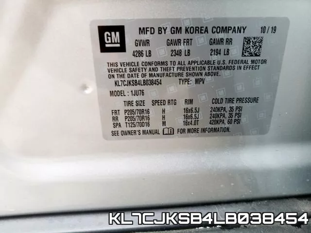 KL7CJKSB4LB038454 фото 2