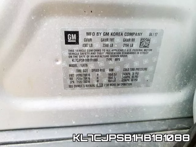 KL7CJPSB1HB181088 фото 2