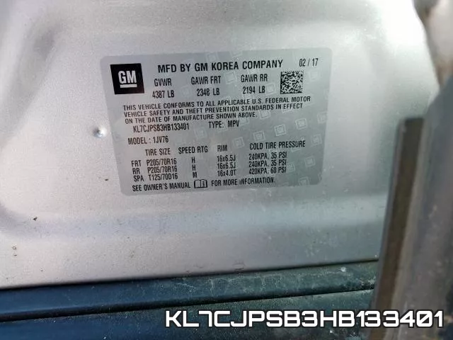 KL7CJPSB3HB133401 фото 2