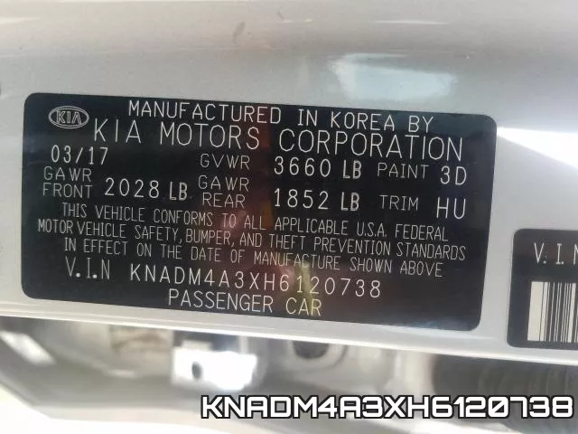 KNADM4A3XH6120738 фото 2