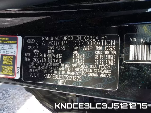 KNDCE3LC3J5121275 фото 2