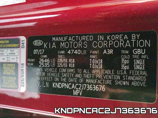 KNDPNCAC2J7363676 фото 2