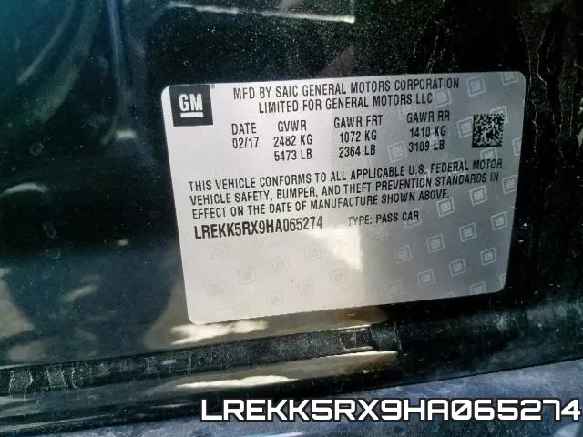LREKK5RX9HA065274 фото 2