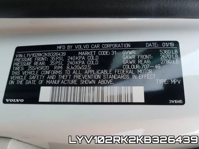 LYV102RK2KB326439 фото 2