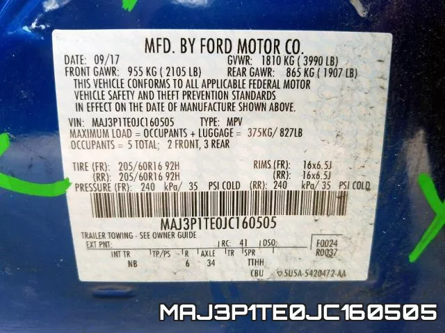 MAJ3P1TE0JC160505 фото 2