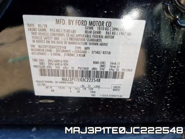 MAJ3P1TE0JC222548 фото 2