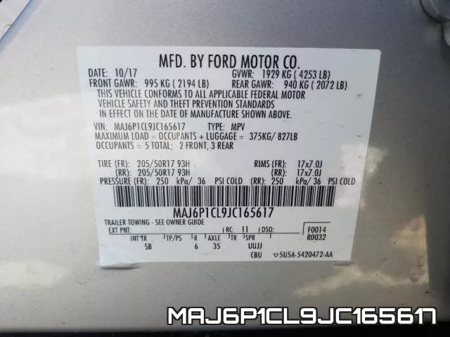 MAJ6P1CL9JC165617 фото 2