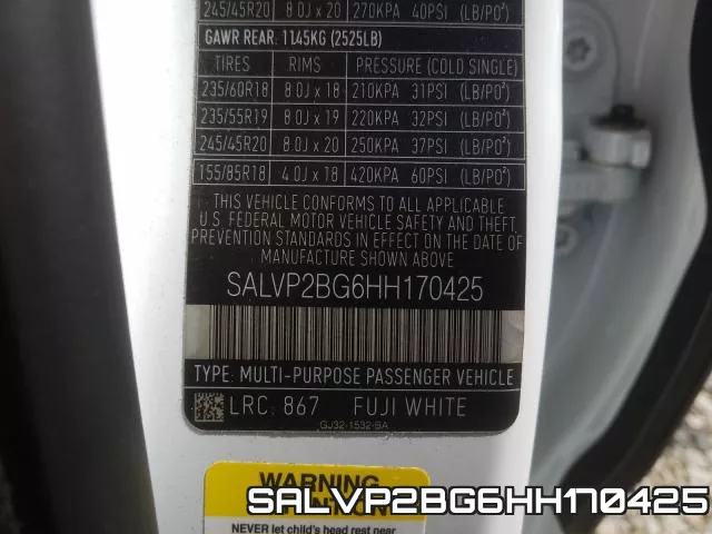 SALVP2BG6HH170425 фото 2