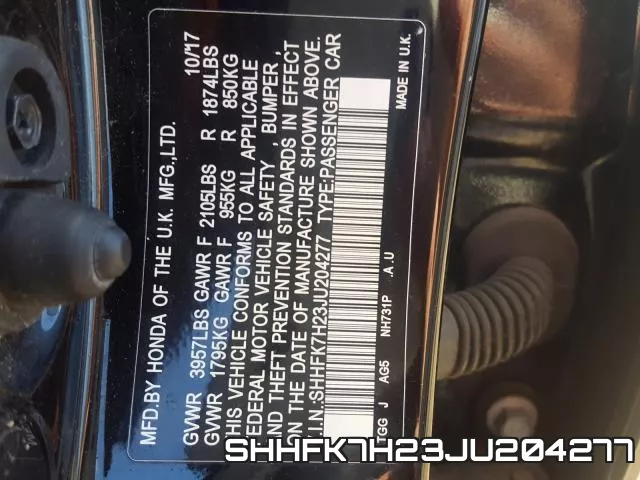 SHHFK7H23JU204277 фото 2